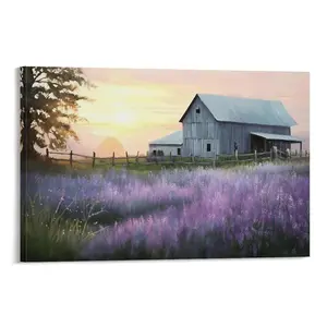 Farmhouse Wall Art - Farmhouse Barn Pictures Wall Decor, Rustic Spring Barn Picture Wall Art4 Poster Canvas Wall Art For Bedroom Decor Bar Office Room Decor Gift