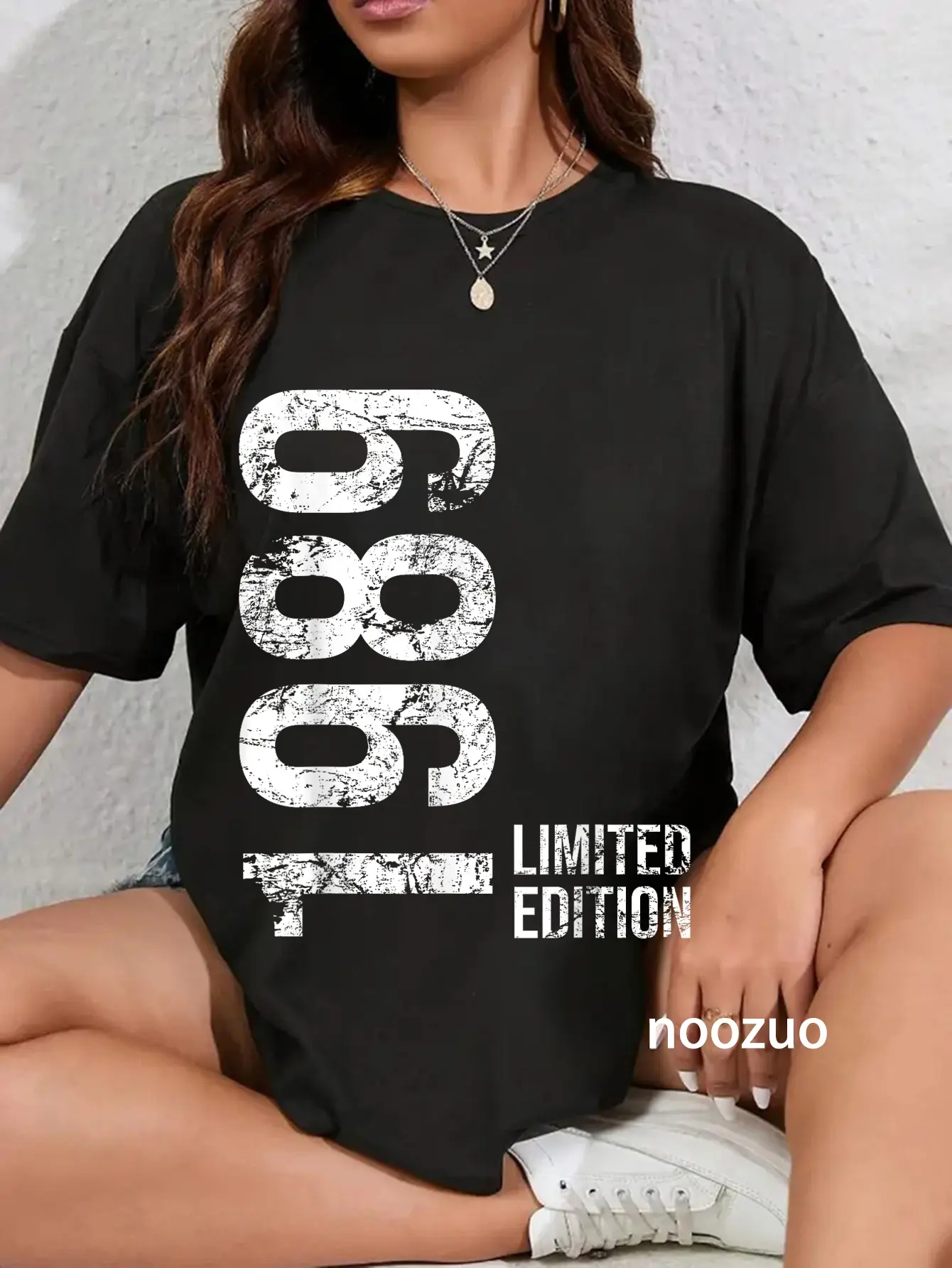 Women's 100% Cotton Vintage 1989 Graphic Print T-Shirt - Pull On, Round Neck, Short Sleeve, 35th Birthday Gift, Casual Streetwear, All Seasons, Wide Size Range, Large