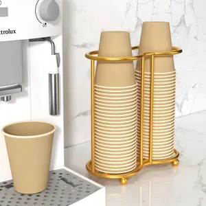 Disposable Paper Cup Holder Rack, Lid Organizer for Break Room Counter, Coffee Station, Bar, Restaurant, Beverage Kitchen, Coffee Cart