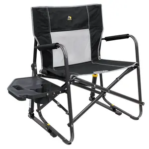 GCI Outdoor Freestyle Rocker XL with Side Table Rocker Chair - Black