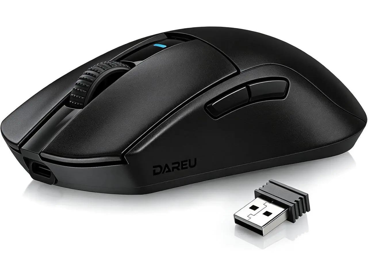 DAREU A950GM Wireless Gaming Mouse, 60g Lightweight, 26K DPI PAW3395 Optical Sensor, 2.4G/BT/Wired, Support 30-40min Fast Charge, 5 Programmable Buttons for PC/Laptop/Mac, BLK