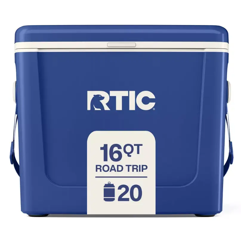 RTIC Outdoors 16-Qt Road Trip Hard-Sided Cooler (20-Can Capacity) - Cobalt Heavy-Duty Portable Ice Chest with Superior Insulation, Rugged Construction, Spacious Storage, Lightweight Design for Camping, Boating