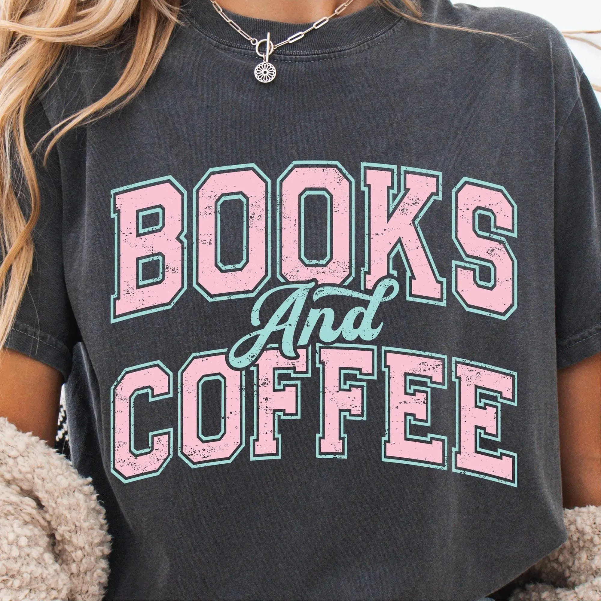 Comfort Colors Bookish Books and Coffee Tshirt