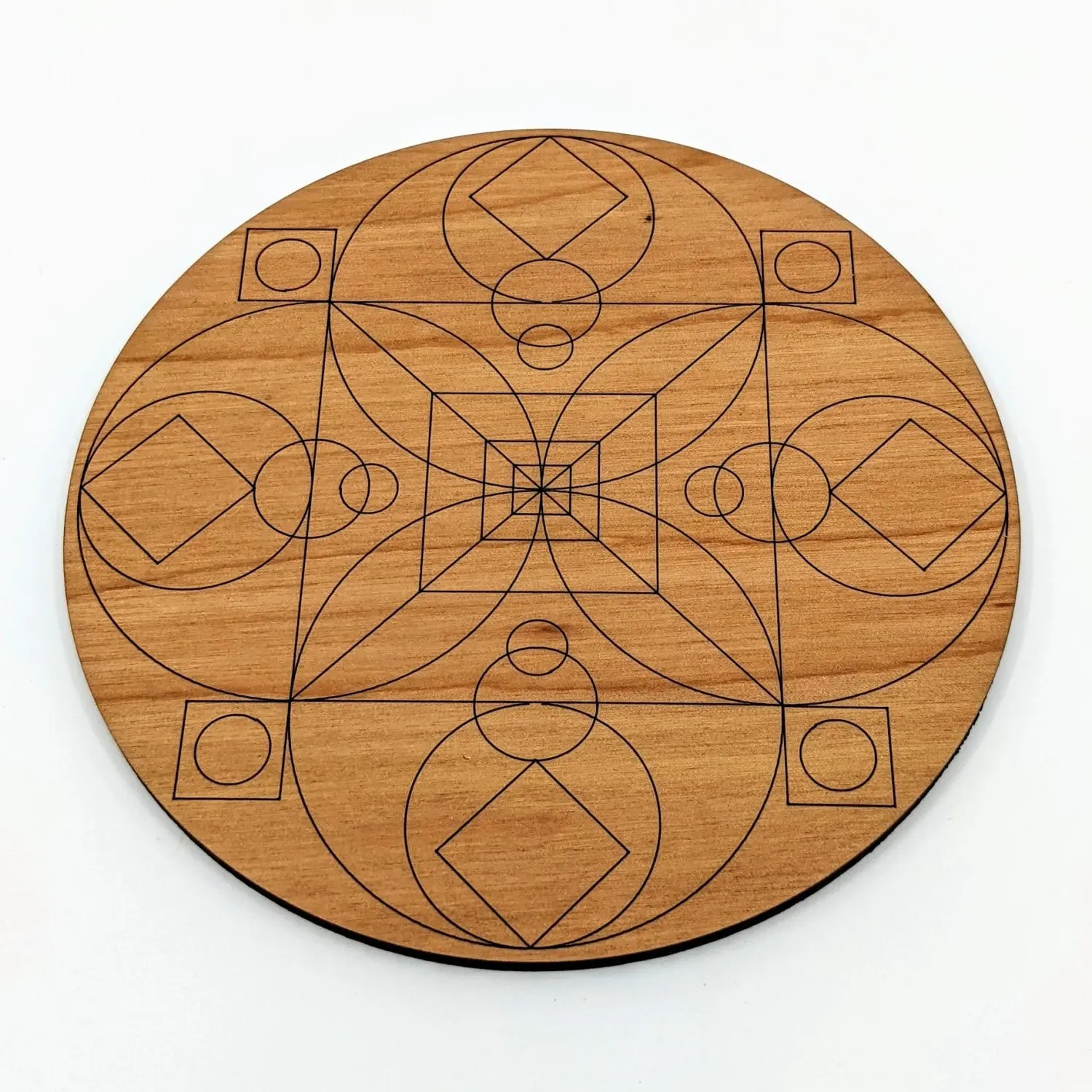 Root Chakra Laser Cut / Etched Wood Grid, You Pick Size #SK7605