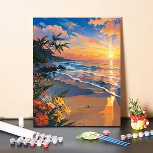 Painting by Numbers Kits for Beginner Digital Oil Painting Kits 40x50cm DIY Acrylic Arts Craft Kit Gift for Home Decor with 3 Painting Pens and Acrylic Paints