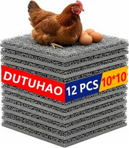 12 Pack Nesting Pads for Chicken Coop, Chicken Nesting Pads 10×10 Inch, Chicken Laying Mats, Washable & Reusable Nesting Box Liners for Chickens Coop (10” x 10”,12Pack)