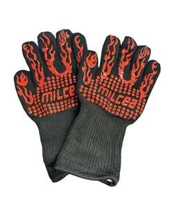 BBQ Gloves Heat BBQ & Oven gloves Cooking, Baking, Cutting Long Gloves for Kitchen