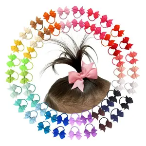 50pcs Baby Hair Bows with Hair Ties – 2 Inch Toddler Hair Bows, Durable Rubber Bands, Ponytail Holders, Essential Hair Accessories for Infants & Baby Girls Easter Gift