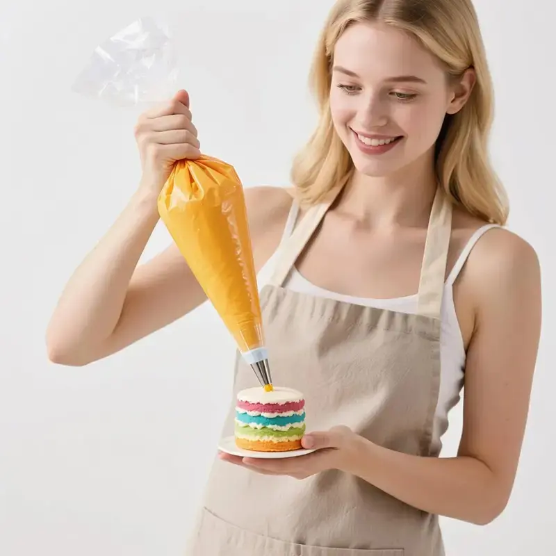 100 Pieces Bakery Baking Bags in Triangular & Pipe Shape, Decor Tools for Pastry, Cake and Biscuit
