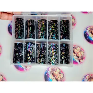 Holo Winter Christmas Theme Nail Foils