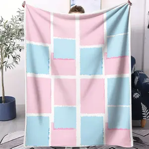Macaron Color Block Woven Checkered Blanket, Ultra Soft, Wear-resistant & Portable Warm Throw, Multi-use for Home, Office, Camping & Travel, Great Niche Gift for Housewarming & Birthday