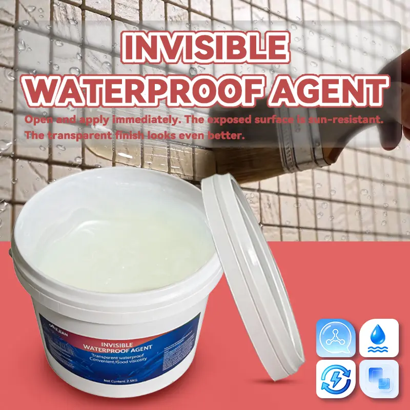 Waterproof Sealant 2.5kg Invisible Transparent Leak Repair Coating for Walls Bathrooms Roofs Window Sills Drains, DIY Crack Repair Agent Waterproof and Wear-Resistant Ready-to-Use Household Formula Indoor Outdoor, Repair Waterproofers, Sealing Compound Wa