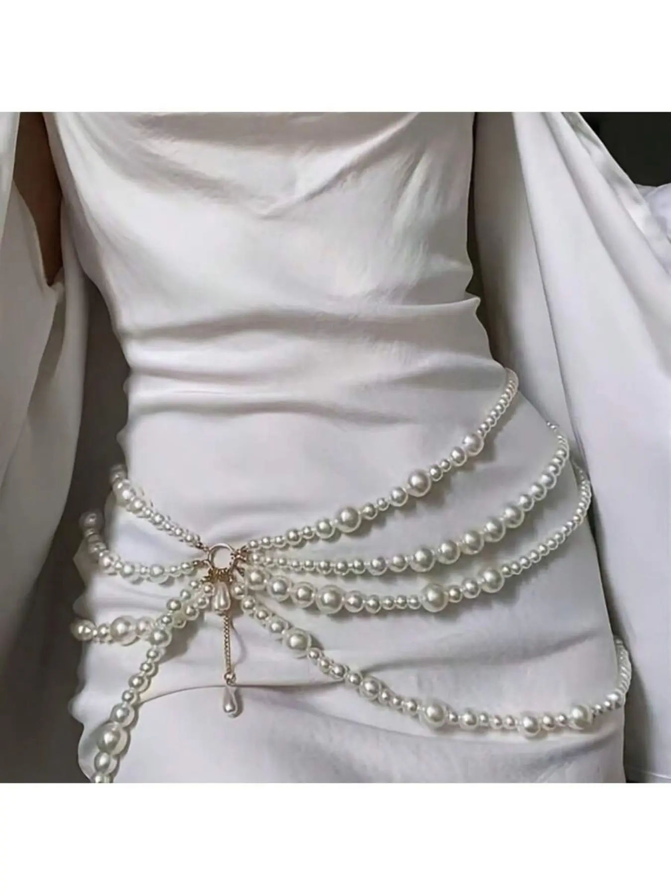 Women's Faux Pearl Decorated Body Chain, Belly Chain, Waist Chain, Fashionable Beaded Design Body Jewelry for Beach Party Vacation, Elegant All-match Fashion Accessories for Daily Wear, Decoration