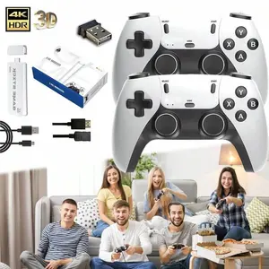 M15 Retro Game Console Stick, TV Gaming Stick With Dual 2.4G Wireless Controllers And 64GB Memory For 2 Player Casual Gaming
