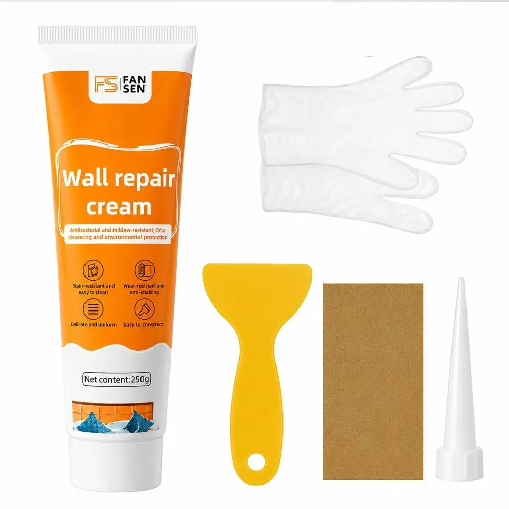 Waterproof Wall Repair Paste with Scraper, Anti-Mold & Moisture-Proof White Spackle, Interior & Exterior Wall Mending Agent for Cracks, Holes and Peeling Paint
