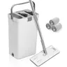 Adjustable Mop and Bucket Set with Wringer - ABS Cleaner, Household Items for Floor Cleaning, Dirty-Clean Water Separation, Hands-Free Easy Mopping, 3 Reusable Microfiber Heads, All Floor Types, Bucket System Mops
