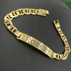 Mens Mariner Link ID Bracelet for Mens 8 inches - Identificartion Bracelets for Everyday Wear - Personalization Jewelry Gifts