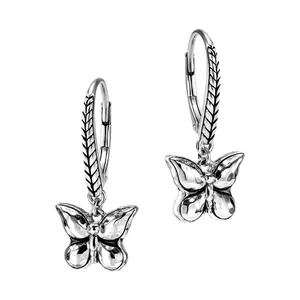 JAI Sterling Silver Symbols of Love Leverback Earrings