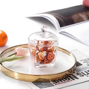 Glass Sugar Bowl with Lid - 8oz/240ml Airtight Candy Dish | Elegant Kitchen Countertop Storage for Sugar, Sweets, Snacks & Coffee Pods, Clear Glass Container for Pantry, Dining Table Decor