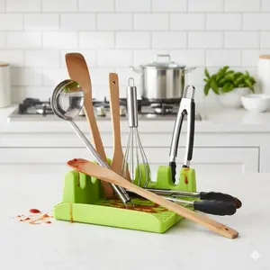 Multi-functional Kitchen Organizer Wall Mount for Lids Cutting Boards Spoons No drilling Slip Proof Easy to Clean Save Space Commercial Home kitchen Storage