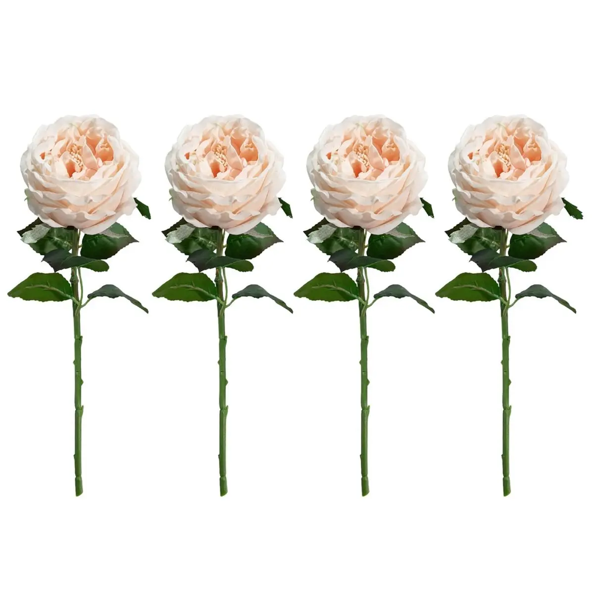 4-Pack Hyperrealism Real Touch Latex Peonies Artificial Flowers, 3.5" Large Bloom Austin Roses, Wedding Gift Home Decor for Table Sets, Kitchens, Fireplaces