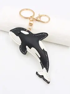 Elegant Layered Leather Keychain, Eco-Friendly Shark Skin Design, Creative Car & Bag Accessory, Perfect Gift Pendant, Casual Style