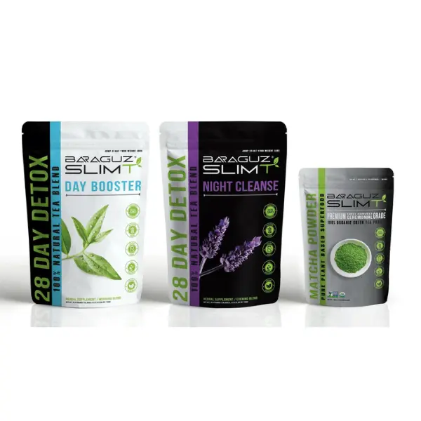 Baraguz Premium Tea Bundle – Day & Night Herbal Teas + Ceremonial Matcha Powder | Energy & Relaxation Superfood Set Natural Beverage