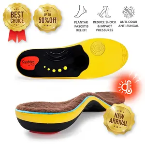 Plantar Fasciitis Winter Warm Insoles,Arch Support Orthotic Heated Insole For Men Women,Work Boot Insoles For Standing All Day,Shock Absorbing Heavy Duty Support Relief Foot Pain,Orthotic Flat FeetChef,Food Service,Shoe Inserts,Sweat Footwear