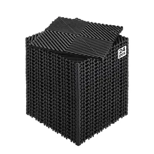 VEVOR Interlocking Drainage Mat, 12x 12 Modular Interlocking Cushion, 24 Pcs Splicing Drainage Mats, Non-Slip Black PP Drainage Floor Tile and Shower Mat, for Garage, Garden, Kitchen Outdoor