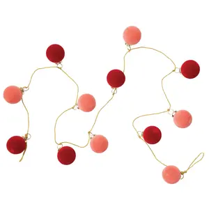 72" Flocked Glass Ball Ornament Garland