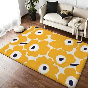Marimekko Floor Mat Luxury Velvet Doormat Water Absorbent Non-Slip Floor Mat, Soft Shaggy Carpet for Bathroom Kitchen Living Room Bedroom Entrance, Washable Anti-Skid Indoor Outdoor Rug Home Decor