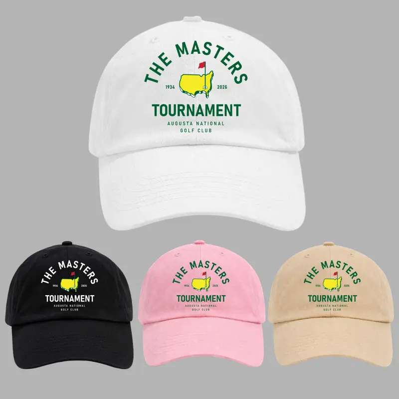 Masters 2026 Embroidered White Cap with Pink & Yellow Logo 2026 Masters Golf Azalea Hat - Zerelam main image 4