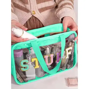 Transparent Waterproof Makeup Bag, Portable Cosmetic Organizer, Travel Zipper Toiletry Pouch, Home Storage Box, Gift for Women, Travel Cosmetic Bags