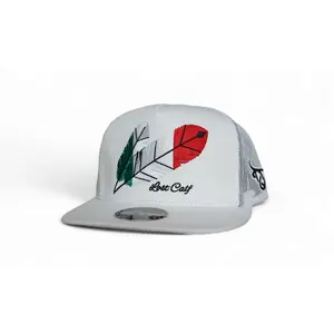 Lost Calf Mexican Tribe White Flat Bill Trucker Hat