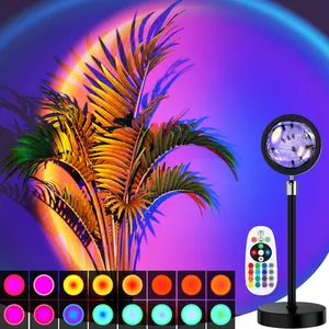 Sunset Lamp, Sunset Projection Lamp with Remote 16 Colors, Multiple Colors Night Light 360° Rotation Sunset Lights for Photography/Selfie/Party/Living Room/Bedroom Decor, Gifts for Women