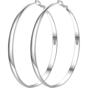 Sterling Silver Hoop Earrings for Women - Large Hypoallergenic Thin Oversize Big Hoops - S925 Hypoallergenic Sterling Silver Hoop Earrings for Women - Large Hypoallergenic Thin Oversize Big Hoops - S925 Hypoallergenic