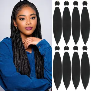 Braiding Hair Pre Stretched 20 Inch 8 Packs High-Quality Silky Smooth Yaki Texture Easy To Twist Hot Water Setting Non-Toxic For Braids & Box Braids