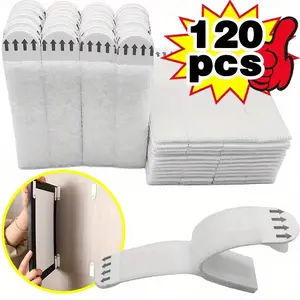 120pcs Strong Nylon Frame Hanging Strips, No-Drill Magic Tape, Reusable Hooks, High-Strength Adhesive, Easy Peel & Stick, Art Lover