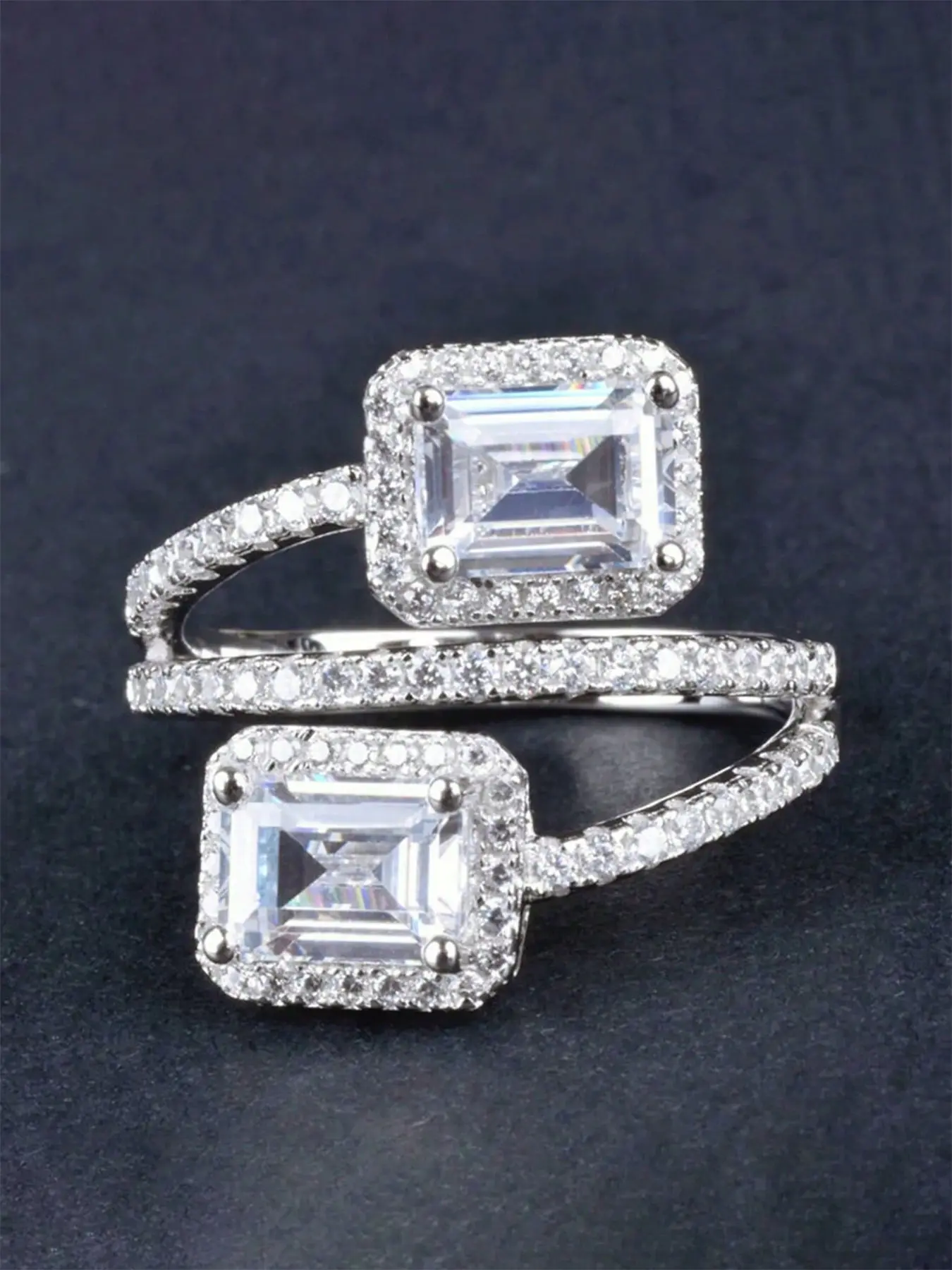 1 PC Classical Cubic Zirconia Ring For Women For Wedding Engagement Party Jewelry Valentine's Day Gift Artificial Zircon Ring