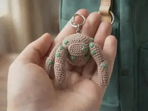 Rocky Crochet Keychain, Crochet Rocky Keychain, Amigurumi Rocky Keyring, Cute Handmade Gift, Mini Crochet Plush, Sci-Fi Fan Gift,Mothers day