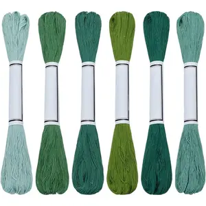 6 count Sashiko Thread Sashiko Skein 55 Yards*6 Colors Green Cotton Embroidery Thread  Quilting & Embroidery Sashiko Kit Supplies