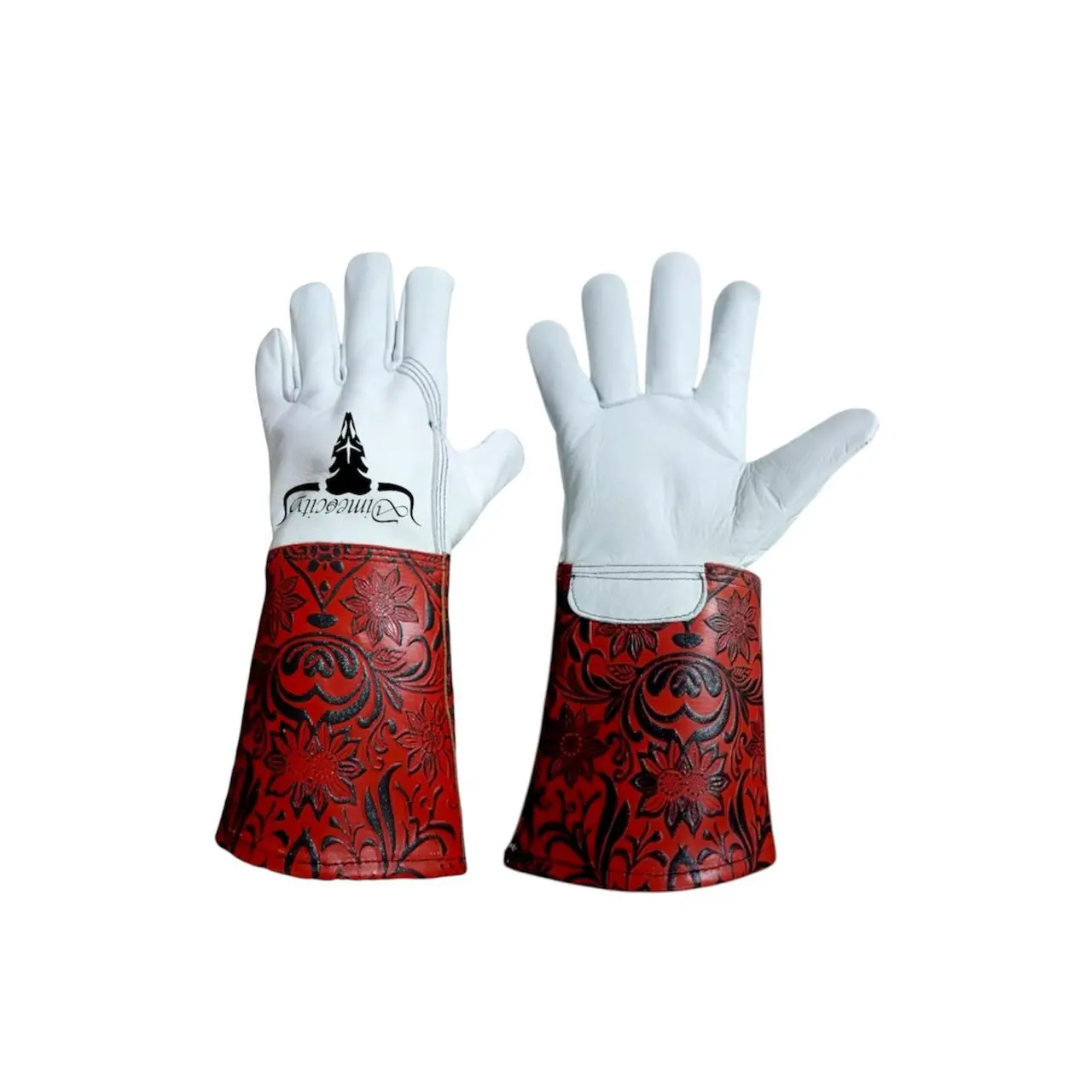 Black & Red Floral Welding Gloves 777's Black & Red Floral Welding Gloves 777's