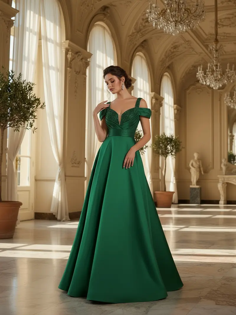 green evening dress - TikTok Shop