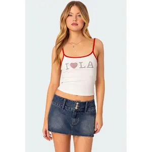 La Lover Rhinestone Tank Top