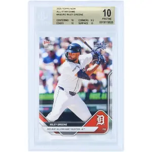 Riley Greene Detroit Tigers 2025 Topps Now 2025 MLB All-Star Game Selection - AL #ASG-RG BGS Authenticated 10 Card - 10,9.5,10,10 Subgrades