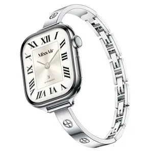 Slim Crosslet Bracelet Band Compatible with Apple Watch Series 1–11, SE & Ultra (38–49mm) – Love Series Metal Strap for Women