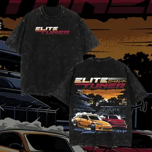 Nissan 350Z - '' Elite Tuner'' Washed T-Shirt Clothes Cotton, art graphic anime style, Gift for men, dad, boyfriends, car fan Menswear Soft