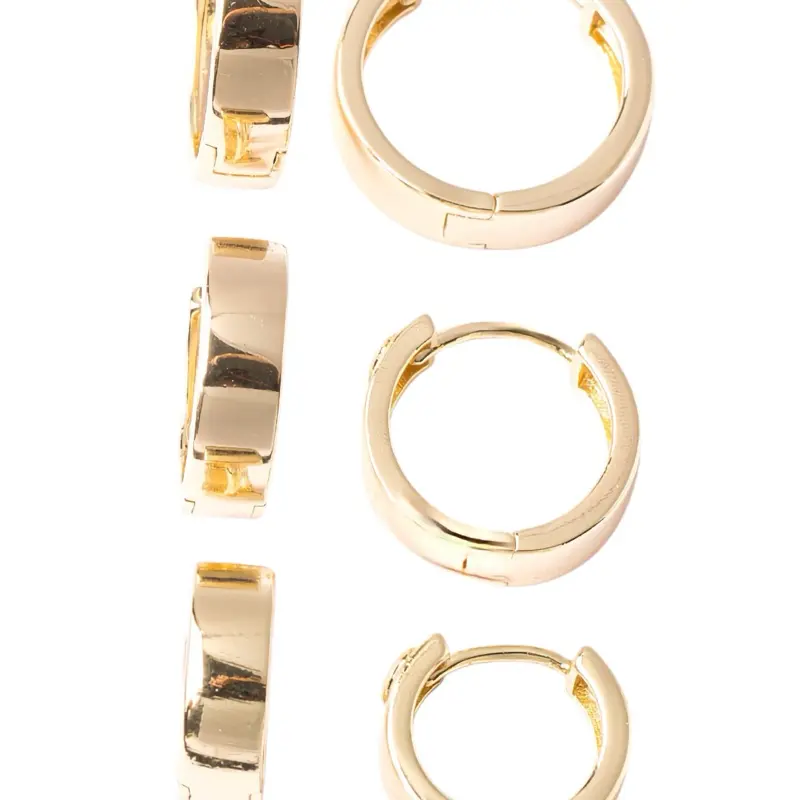 Chunky Gold Huggie Earrings - 6mm Thick Bold Statement Earrings, 14mm-18mm Huggie Hoops for Costume Jewelry