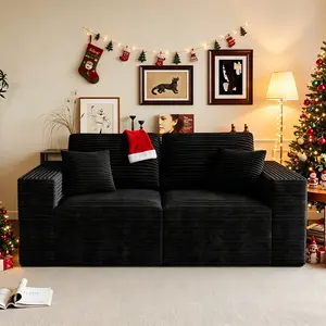 【2 Packages shipping】71“Boneless sectional loveseat couch，Modular cloud couches for livingroom、apartment、bedroom，Small Spaces 2-Seater High Elasticity Foam Floor Sofa with Deep Seat & High Cushion Backrest No Assembly Required