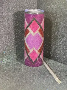 20oz Diamond Glitter Tumbler – Purple, Pink, Burgundy & Black Epoxy Cup, Handmade Sparkle Drinkware